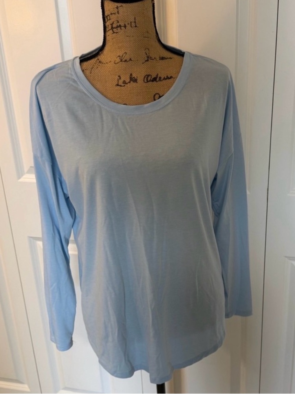 Athleta Light Blue Long Sleeve Crewneck Top